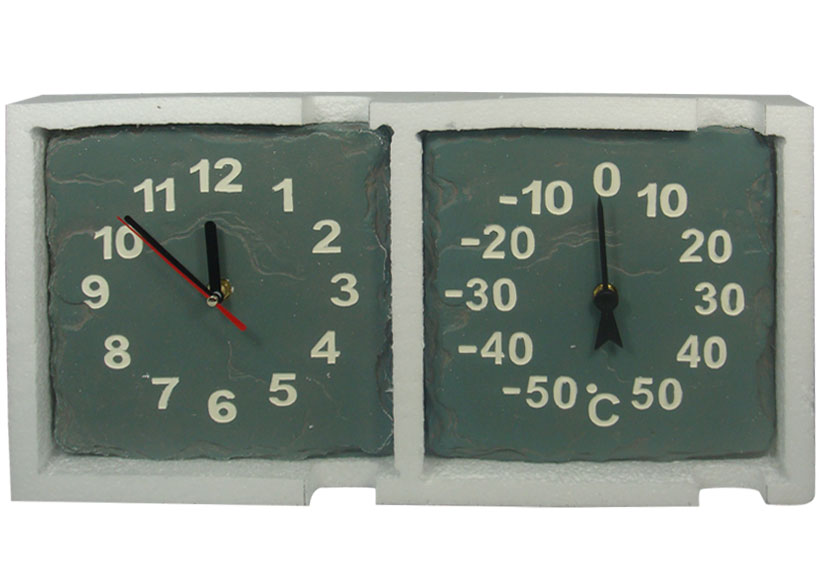 Terracotta Clock With Thermometer